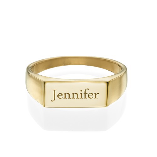 Gold Engraved Signet Ring - The Handmade &trade;