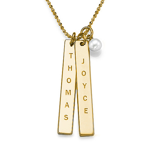 Gold Plating Customised Name Tag Necklace - The Handmade &trade;