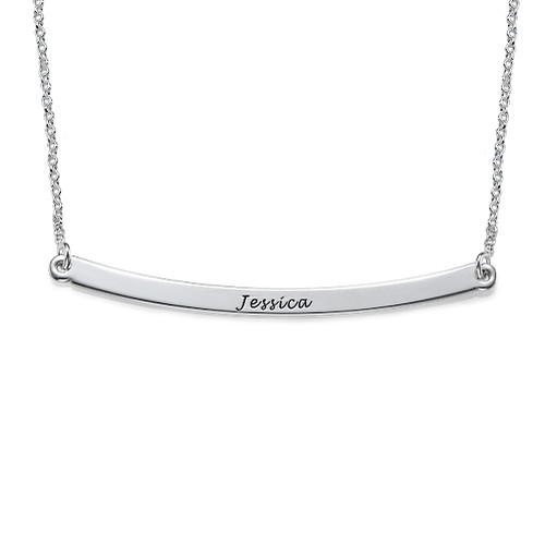 Horizontal Silver Bar Necklace - The Handmade &trade;