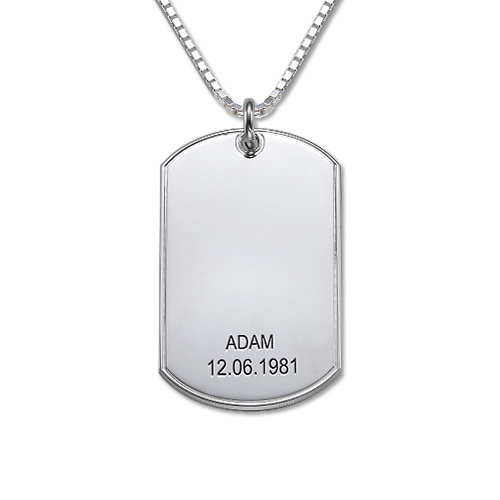 Father's Day Gifts - Silver Dog Tag Necklace - The Handmade &trade;