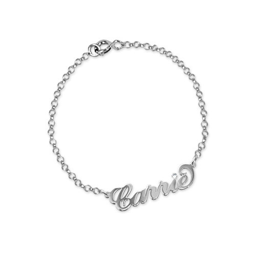 Silver and Crystal Name Bracelet - The Handmade &trade;