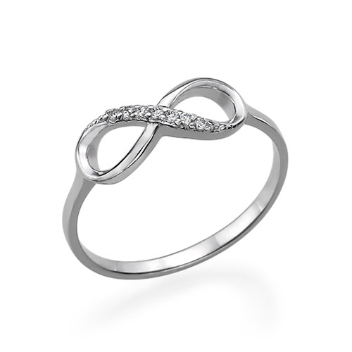 Silver Cubic Zirconia Infinity Ring - The Handmade &trade;