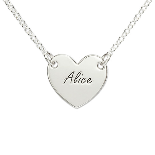 Silver Engraved Heart Necklace - The Handmade &trade;