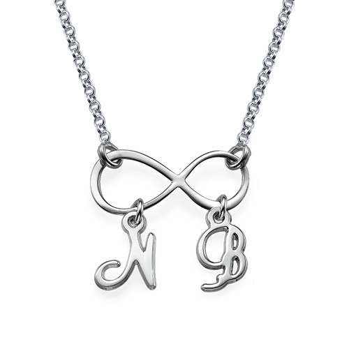 Silver Infinity Necklace with Initials - The Handmade &trade;