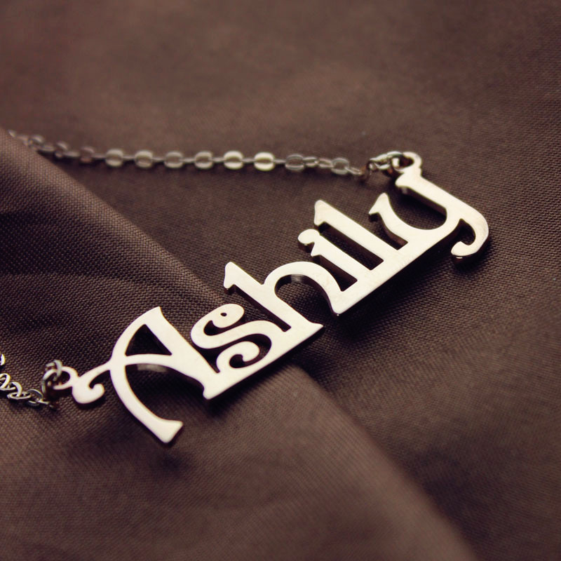 Rose Gold Harrington Font Name Necklace - The Handmade &trade;