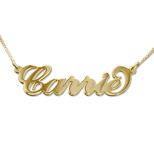 Gold Double Thickness &quot;Carrie&quot; Name Necklace - The Handmade &trade;