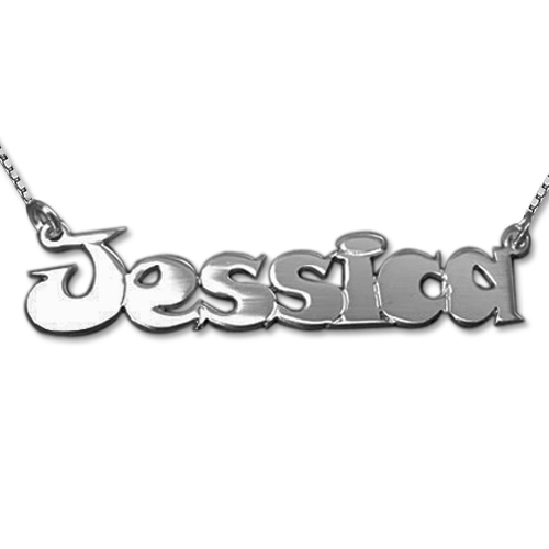 Comic Style Silver Name Necklace - The Handmade &trade;