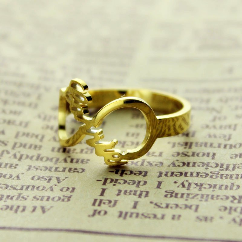 Infinity Name Ring Gold - The Handmade &trade;