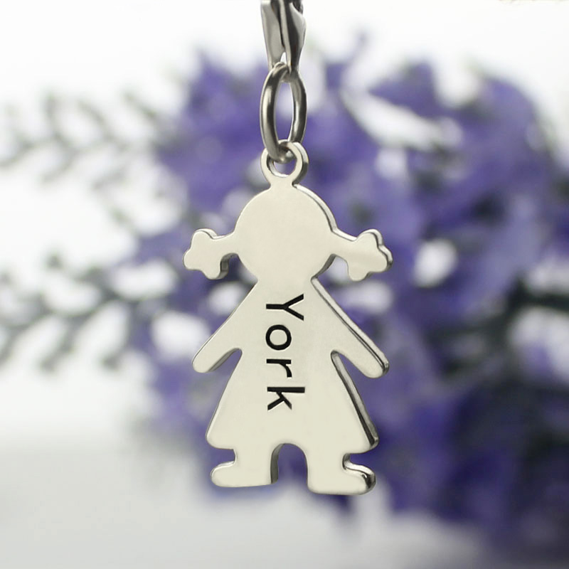Baby Girl Pendant Necklace With Name Silver - The Handmade &trade;