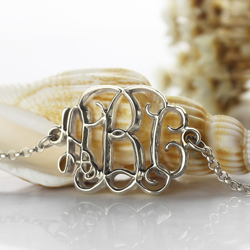 Celebrity Monogram Initial Bracelet Silver - The Handmade &trade;