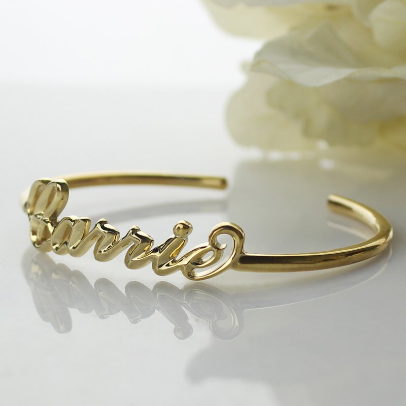 Gold Name Bangle Bracelet - The Handmade &trade;