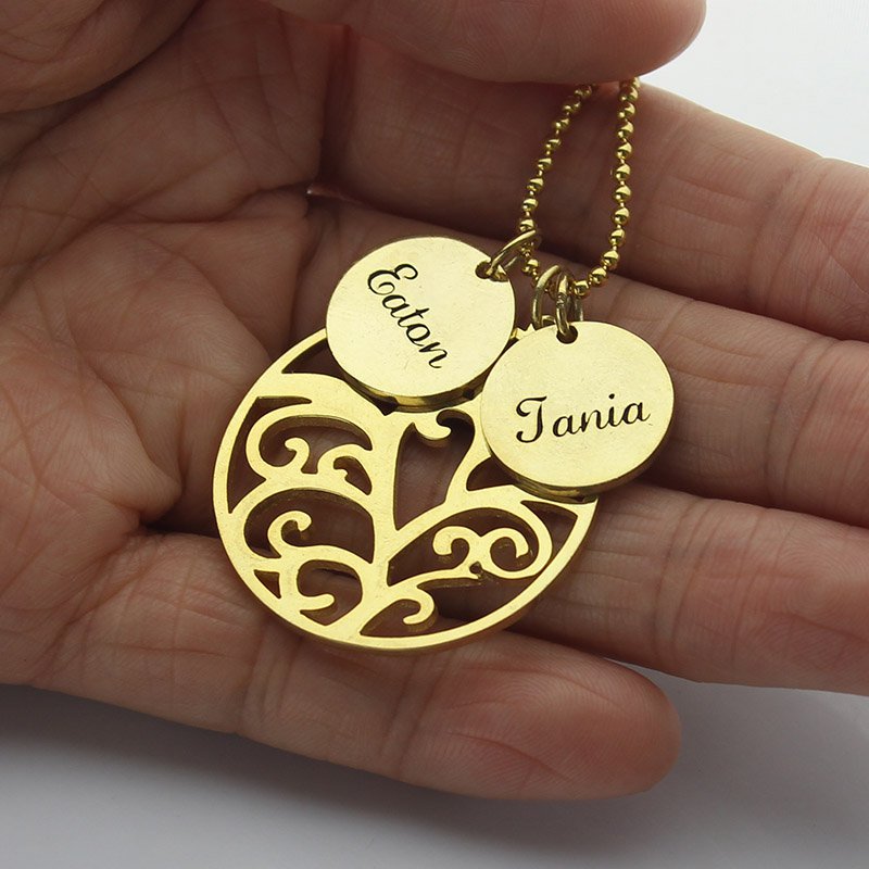 Family Tree Necklace With Name Charm For Mom - The Handmade &trade;