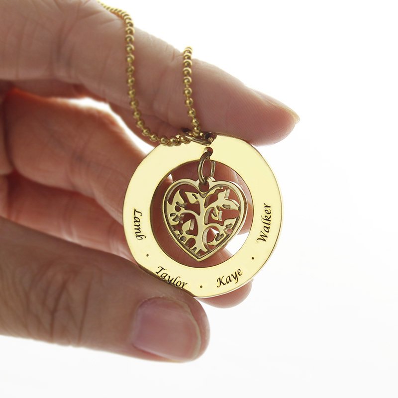 Circle Family Tree Pendant Necklace In Gold - The Handmade &trade;