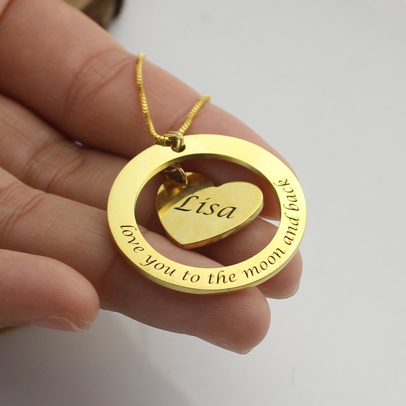 Mom I Love You to the Moon and Back Necklace - The Handmade &trade;