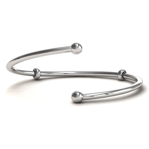 Custom Silver Flex Bangle Charm Bracelet - The Handmade &trade;