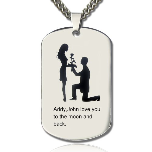 Marriage Proposal Dog Tag Name Necklace - The Handmade &trade;