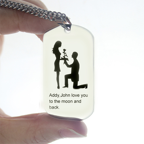 Marriage Proposal Dog Tag Name Necklace - The Handmade &trade;