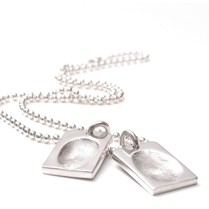 Fingerprint Dog Tag On A Ball Chain - The Handmade &trade;