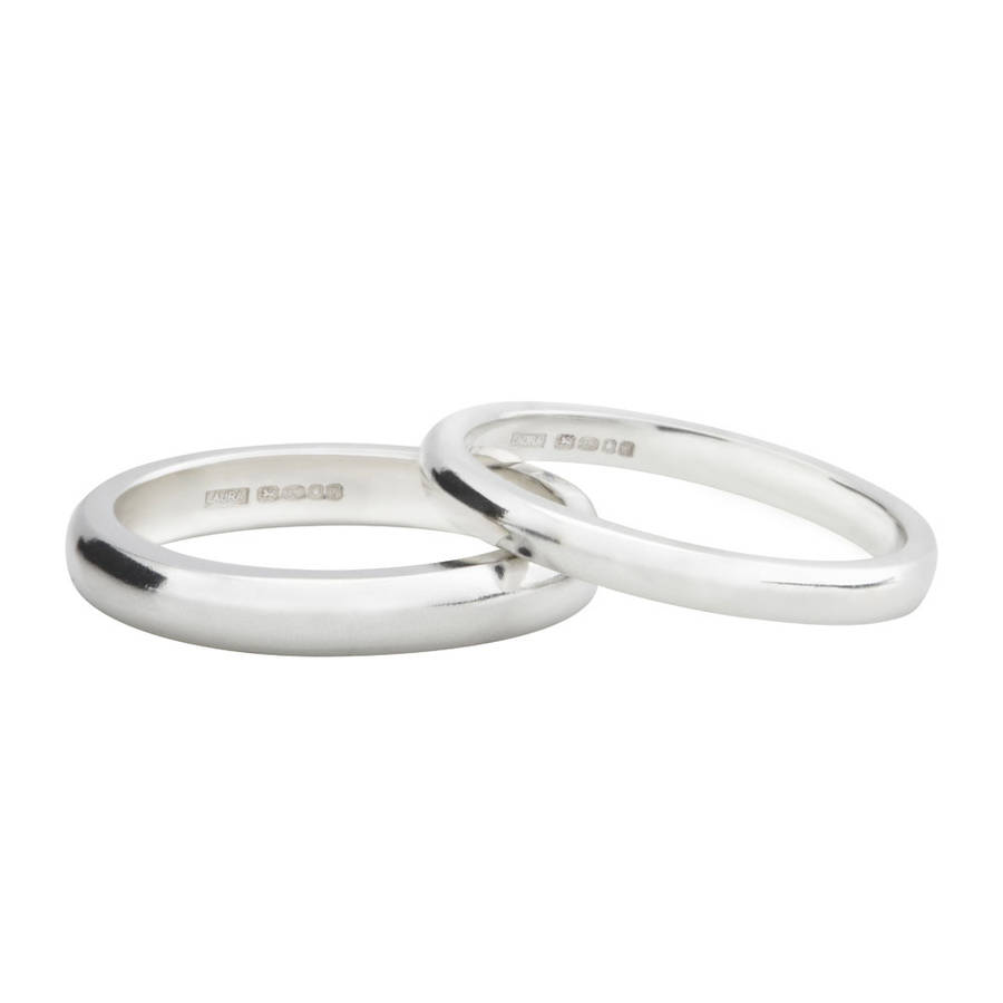 Silver D Shape Wedding Band - The Handmade &trade;