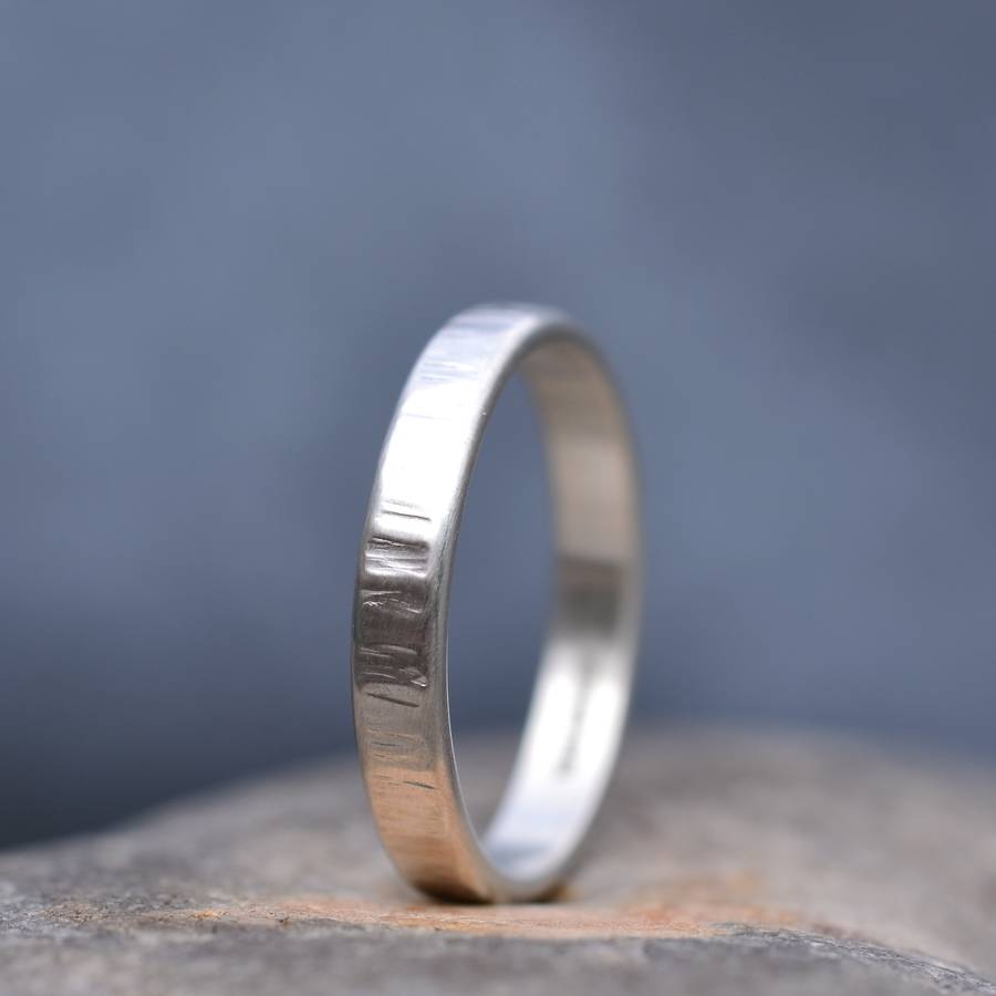 Silver Rippled Wedding Ring - The Handmade &trade;