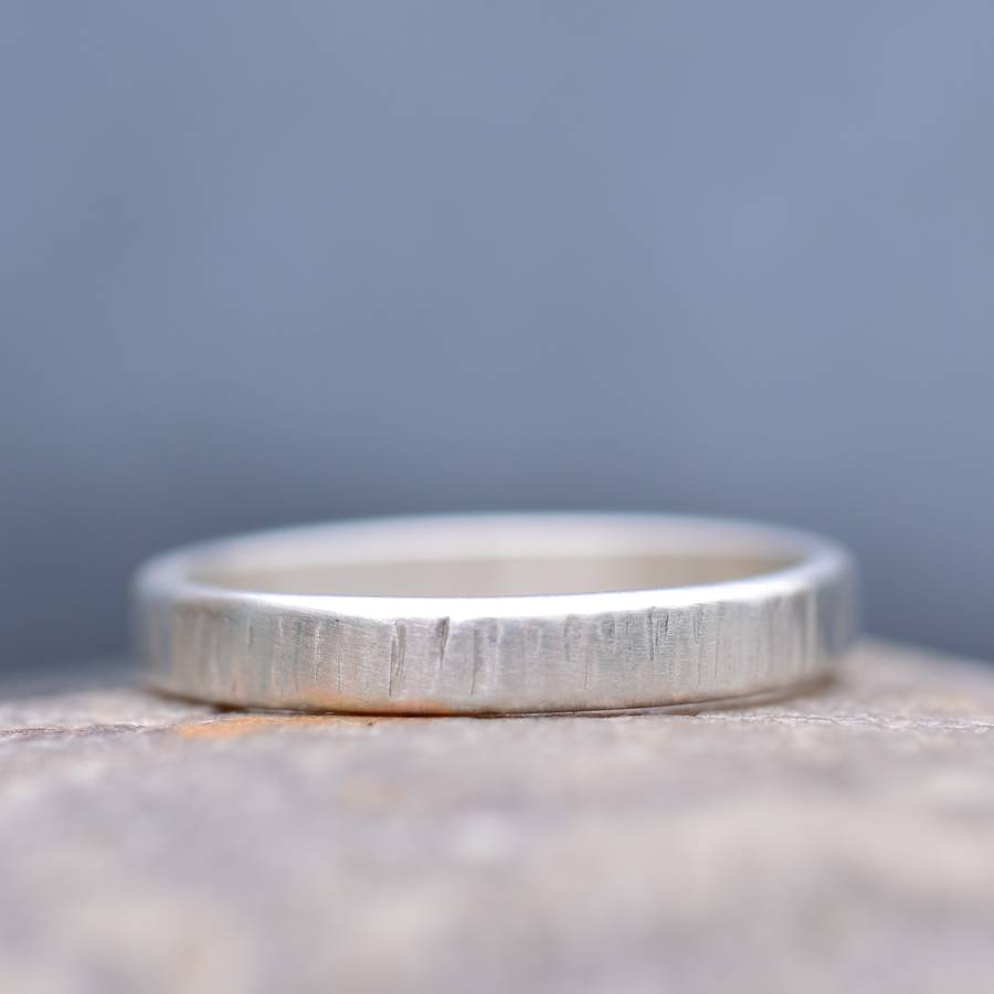 Silver Rippled Wedding Ring - The Handmade &trade;