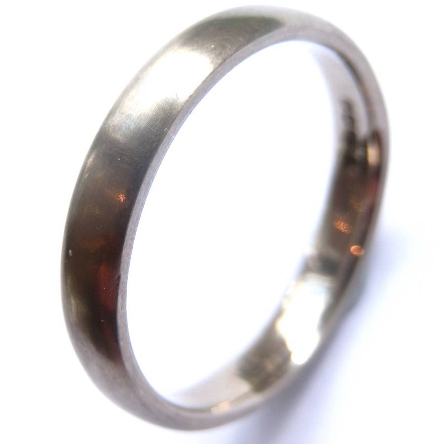 Mens White Gold Wedding Ring - The Handmade &trade;