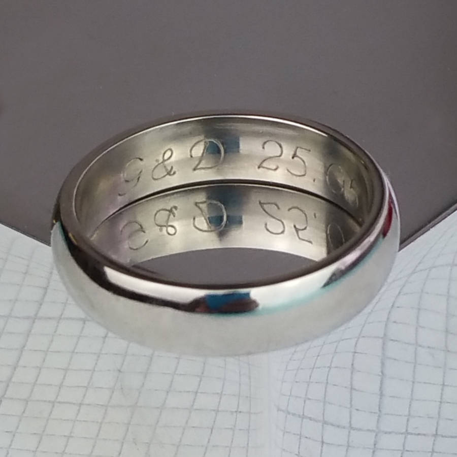 Gentlemans Gold Wedding Ring With Personalisation - The Handmade &trade;