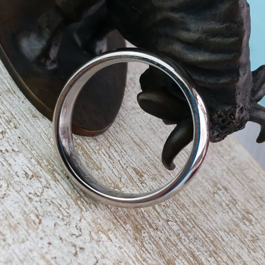 Gentlemans Gold Wedding Ring With Personalisation - The Handmade &trade;