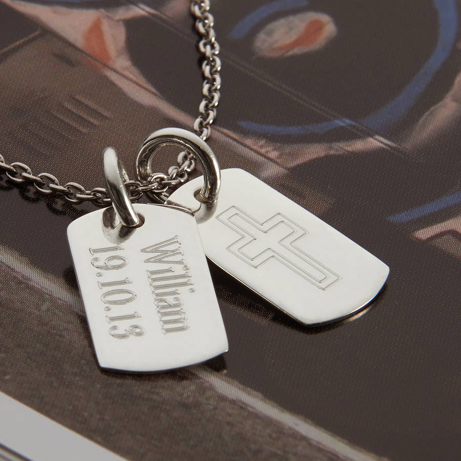Silver Double Dog Tag Necklace - The Handmade &trade;